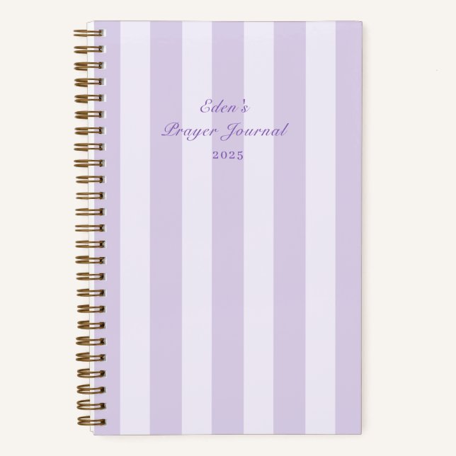 Minimal Elegant Striped Prayer Journal Notebook (Front)