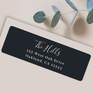 Minimal Elegant Stylish Black Return Address Label