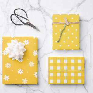 Minimal Elegant Sunflower Yellow Spring Easter Wrapping Paper Sheet