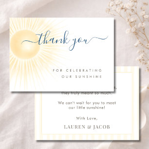 Minimal Elegant Sunshine Neutral Baby Shower Thank You Card