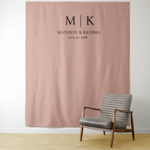 Minimal & Elegant Terracotta Monogram Wedding Tapestry