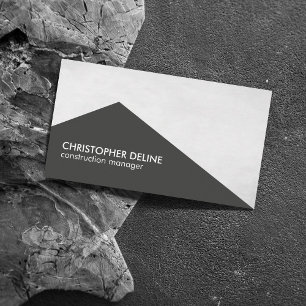 Minimal Elegant Texture Light Grey Construction Business Card