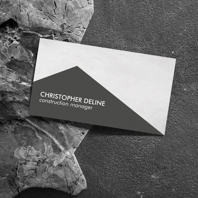 Minimal Elegant Texture Light Grey Construction Business Card (Creator Uploaded)