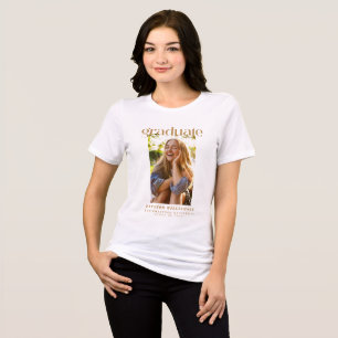 Minimal Elegant Typography Gold Photo Graduation  Tri-Blend Shirt