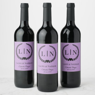 Minimal Elegant Typography Monogram Initials Wine Label