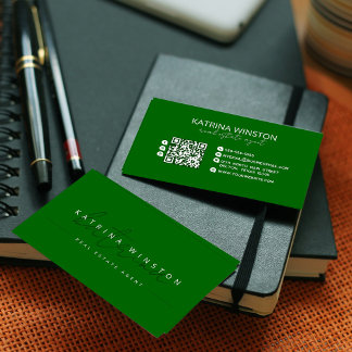 Minimal Elegant Typography QR Code Social Media Business Card