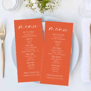 Minimal Elegant Verona Sunset Wedding Food Menu