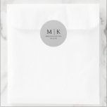 Minimal & Elegant  Wedding Classic Round Sticker<br><div class="desc">Minimal & Elegant Black & White Monogram Wedding 
Create your own lidded scented candle! Make the perfect gift for loved ones by adding an image or text to this template. The vanilla sandalwood scent will create a soothing atmosphere.</div>