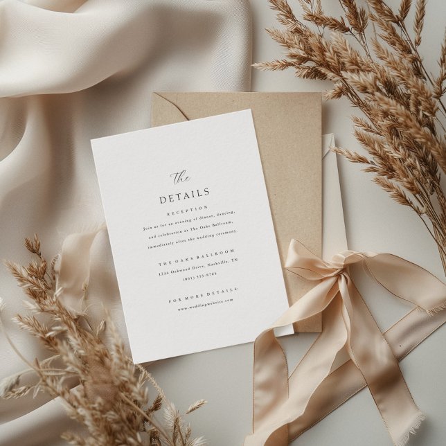 Minimal Elegant Wedding Details Information Enclosure Card (Creator Uploaded)