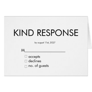 Minimal Elegant Wedding RSVP Card