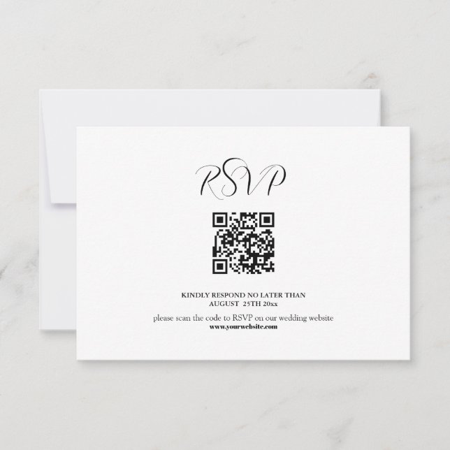 Minimal Elegant Wedding RSVP Card (Front)