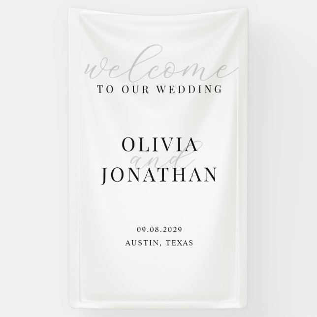 Minimal Elegant Welcome Wedding Banner (Vertical)