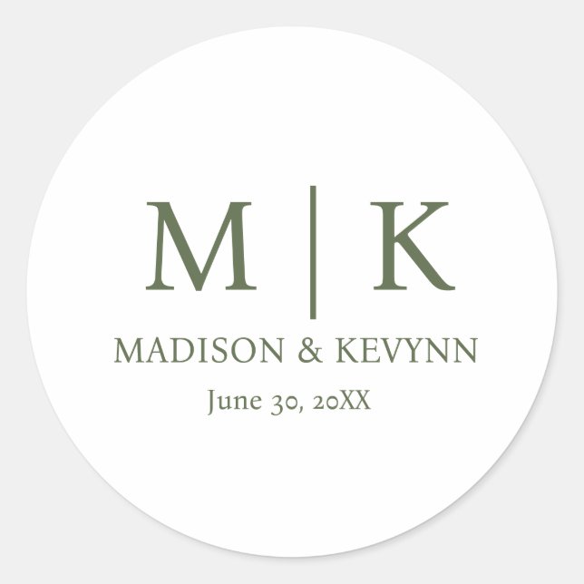 Minimal & Elegant & White Wedding Envelope Seals  (Front)