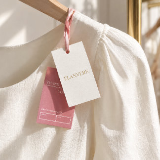 Minimal Elegent Pink White Product Price Hang Tag