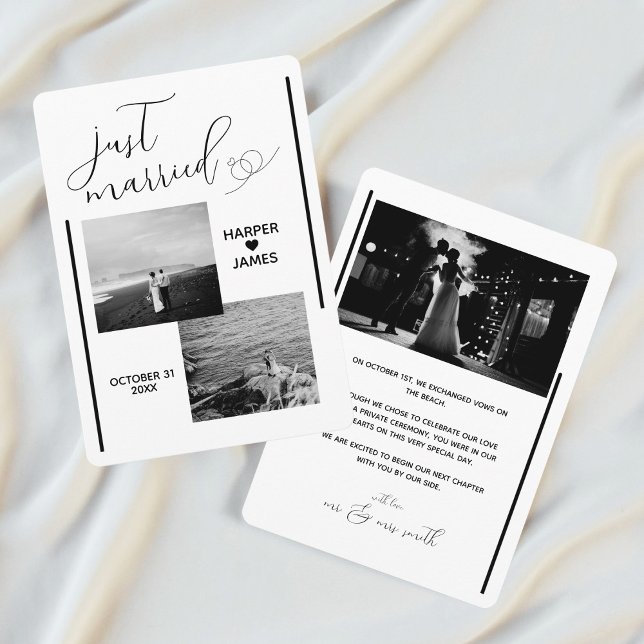 Minimal Elopement Announcement | Classic White (Creator Uploaded)