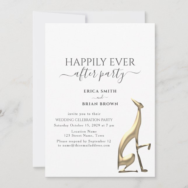Minimal Elopement Reception Wedding Invitation (Front)