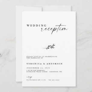 Minimal Elopement Reception Wedding Photo Invite