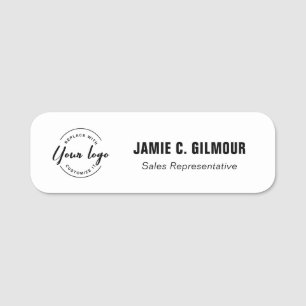 Minimal Employee Custom Business logo Name Tag