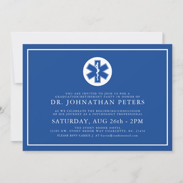 Minimal EMT Graduation | Retirement Invite (Front)