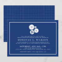 Minimal Engineer Graduation|Retirement Navy Invite