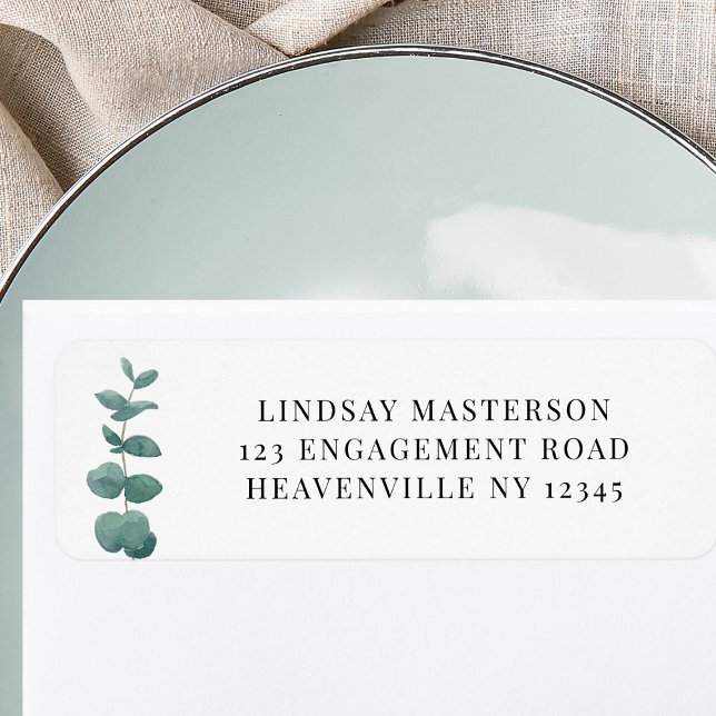 Minimal Eucalyptus Return Address Return Address Label (Creator Uploaded)