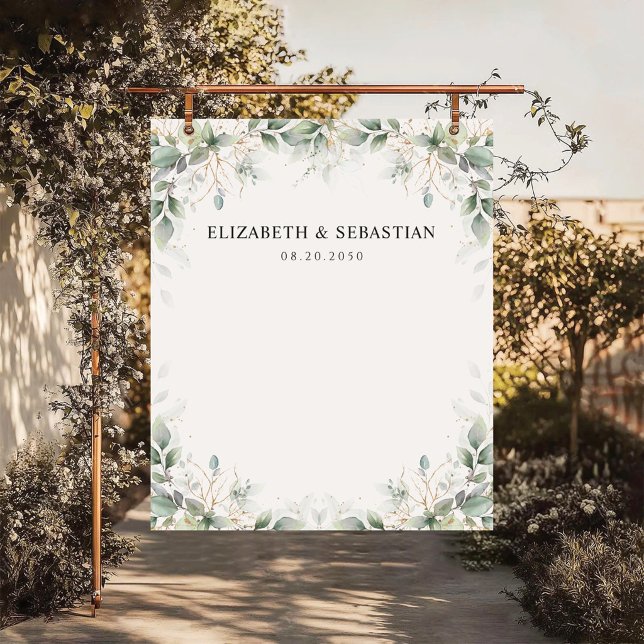 Minimal Eucalyptus Wedding Backdrops Tapestry (Creator Uploaded)