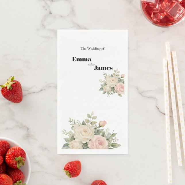  Minimal Eucalyptus Wedding Paper Napkin (Insitu)