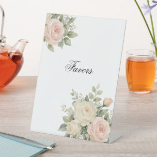 Minimal Eucalyptus Wedding Tabletop Sign
