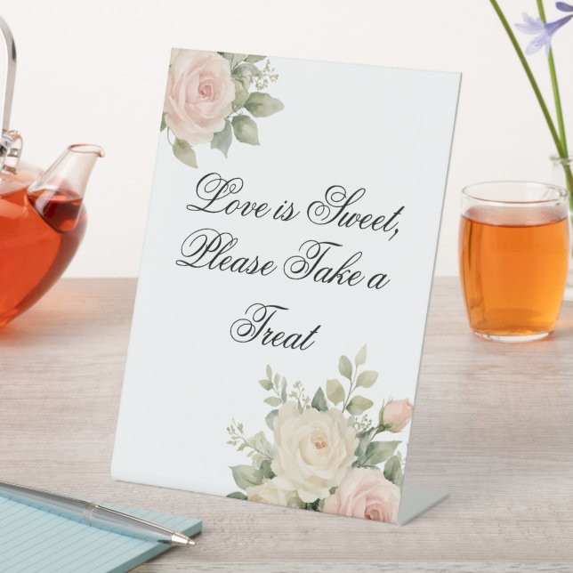 Minimal Eucalyptus Wedding Tabletop Sign (In SItu)