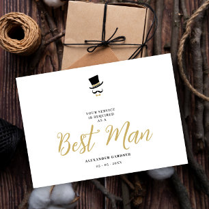 Minimal Exquisite Gorgeous Script Best Man  Invitation