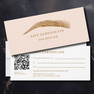 Minimal Eyebrow Salon QR Code Gift Certificate