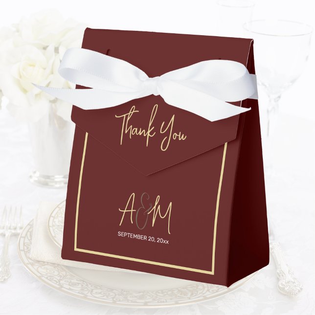 Minimal Fall Winter Burgundy Jewel Tone Wedding Favour Box (Creator Uploaded)