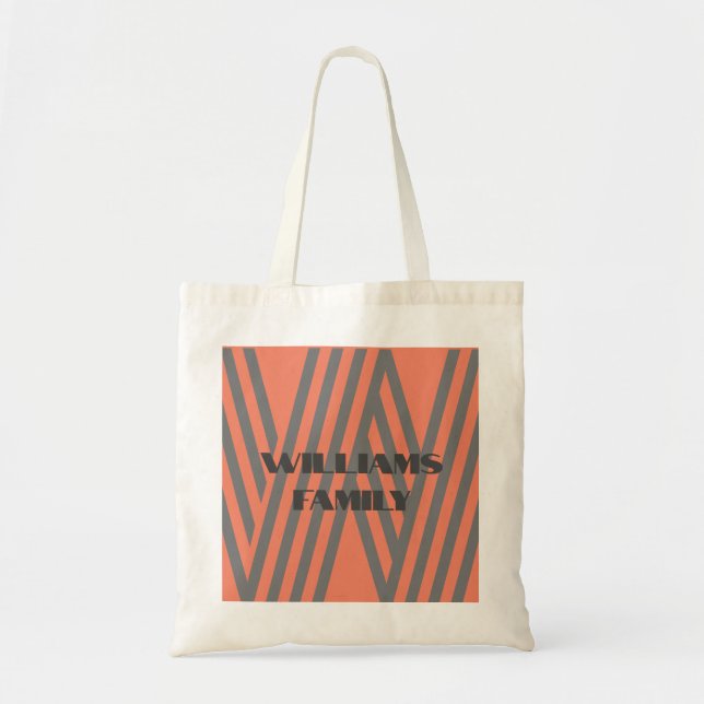 MINIMAL FAMILY MONOGRAM GIFT ORANGE custom  Tote Bag (Front)