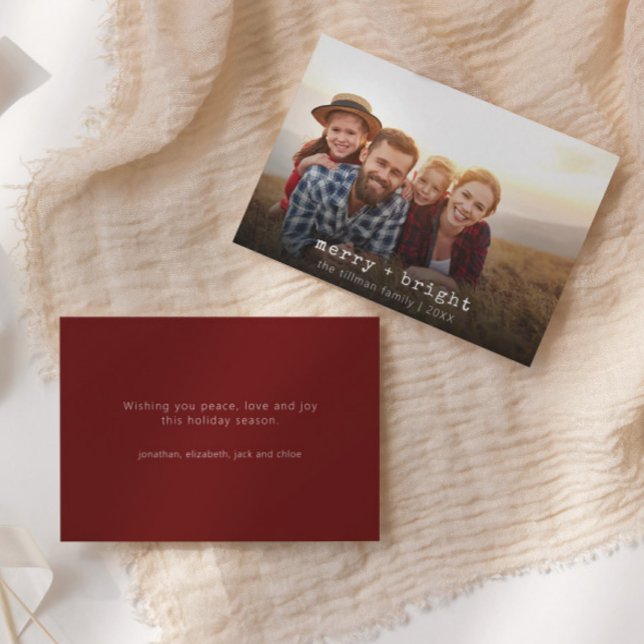 Minimal Family Photo Modern Christmas Holiday Card (Creator Uploaded)