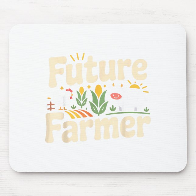 Minimal Farming Farmer Tractor Future Mouse Pad (Front)