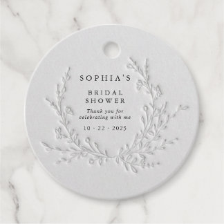 Minimal Faux Blind Deboss Cotton Bridal Favour Tag