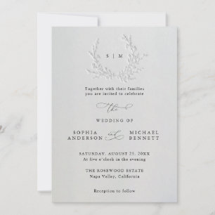 Minimal Faux Blind Deboss Cotton Wedding Invitation
