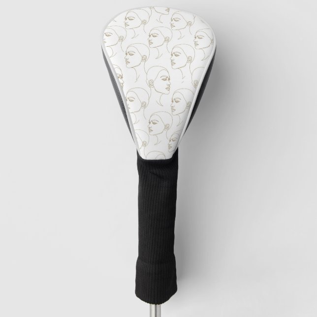 Minimal Female Face Line Pattern (1) Golf Head Cover (Front)