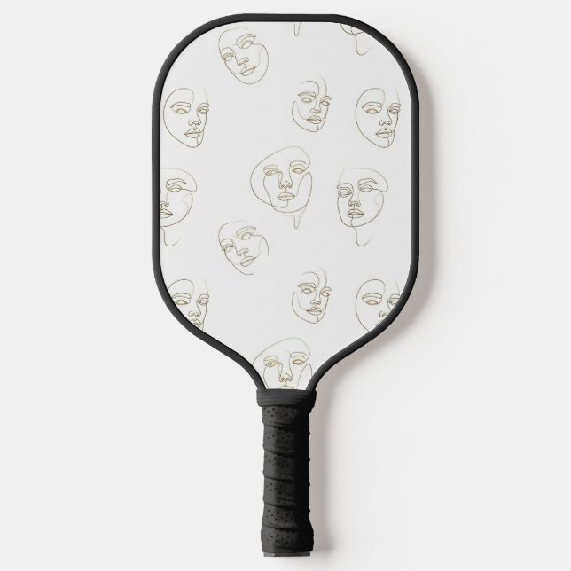 Minimal Female Face Line Pattern (2) Pickleball Paddle (Front)