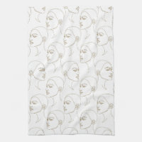 Minimal Female Face Line Pattern (2)