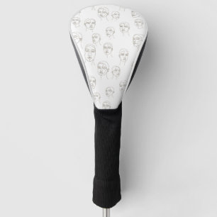 Minimal Female Face Line Pattern (3) Golf Head Cover
