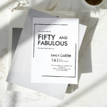 Minimal Fifty and Fabulous 50th Birthday Party