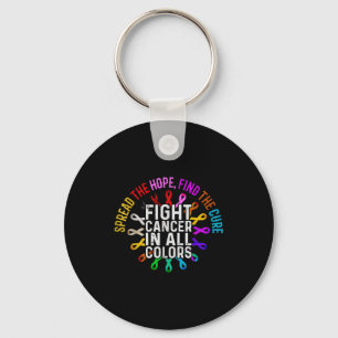 Minimal Fight Cancer All Every Color Key Ring