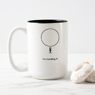 Minimal Figure Under Pressure Abstract Line Art Two-Tone Coffee Mug