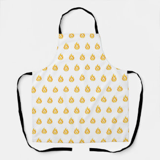 Minimal Fire Flame Icon Hot Lit Aesthetic Graphic Apron