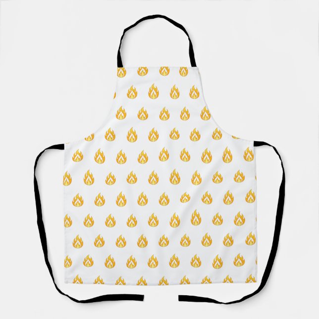 Minimal Fire Flame Icon Hot Lit Aesthetic Graphic Apron (Front)