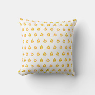 Minimal Fire Flame Icon Hot Lit Aesthetic Graphic Cushion