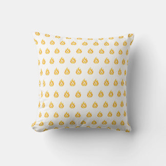 Minimal Fire Flame Icon Hot Lit Aesthetic Graphic Cushion
