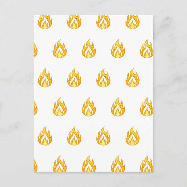 Minimal Fire Flame Icon Hot Lit Aesthetic Graphic Postcard (Front)