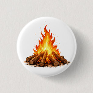 Minimal Fire Illustration  3 Cm Round Badge